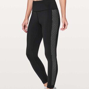 lululemon athletica Black Leggings with White Pattern